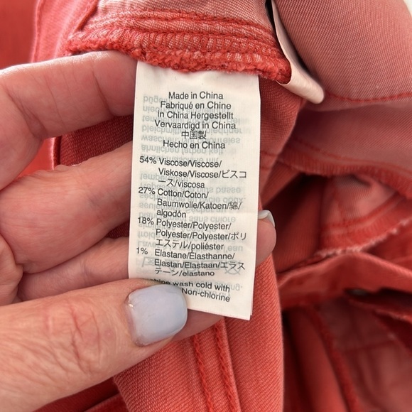 Madewell 9” High Rise Skinny‎ Cropped Button Fly Red Jeans Stretch Size 28T - Picture 9 of 9